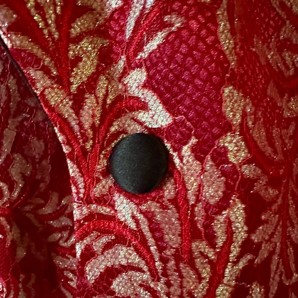 Statements Italy “Confidence Collection “ Red & Gold Brocade Tuxedo Jacket 56L - Picture 7 of 13